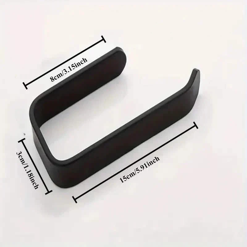 2-Pack: No-Drill Self-Adhesive Toilet Paper Holder – Black & White